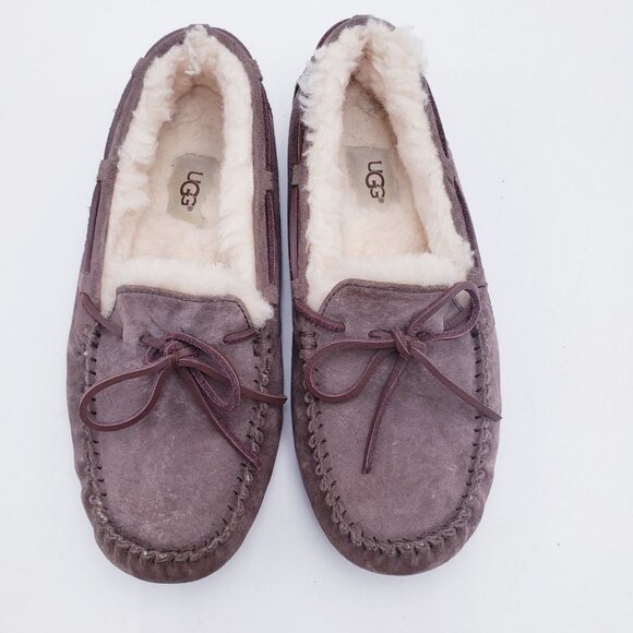 Ugg Dakota Mocassin Slipper Fur Lined Suede Slip On Comfort Women's Size 8 - Picture 6 of 9